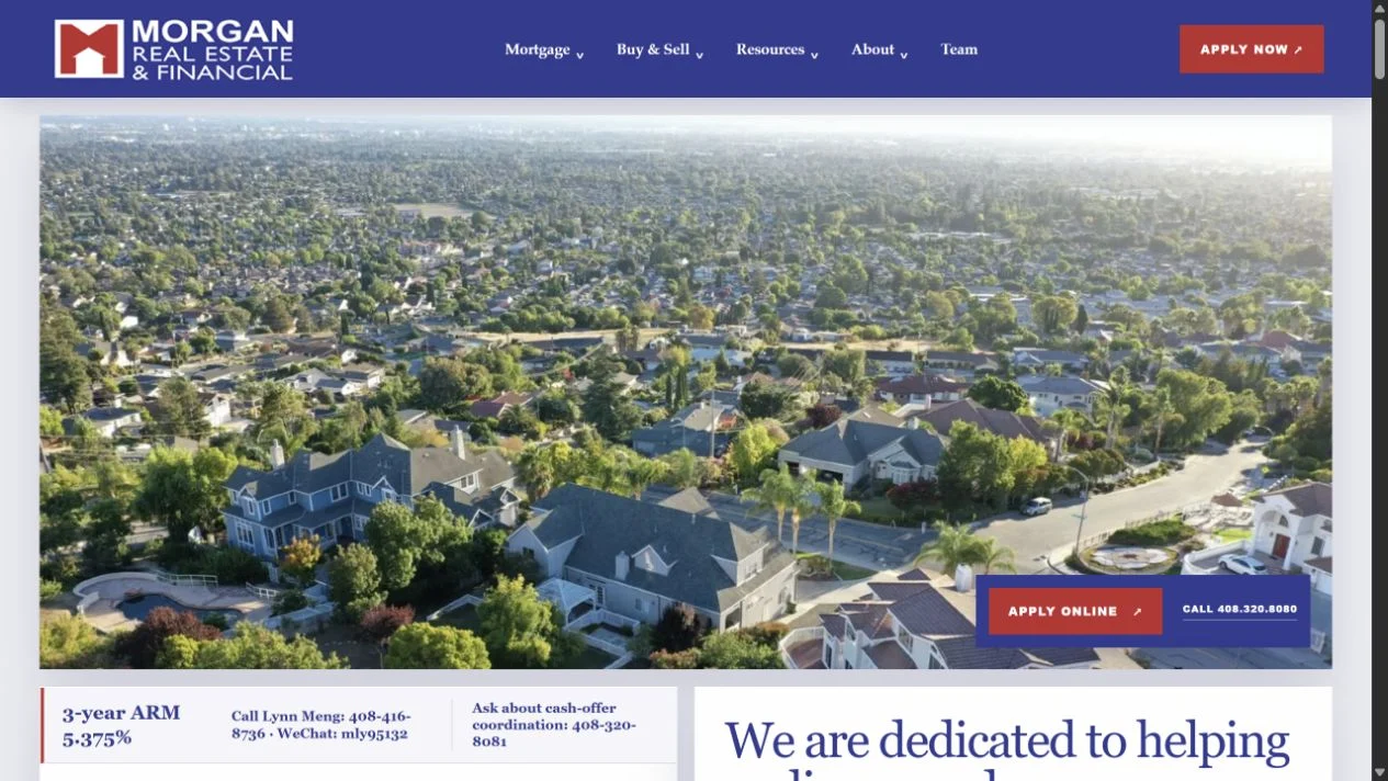Preview of the Morgan Real Estate and Financial website